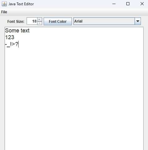 Text Editor with some text