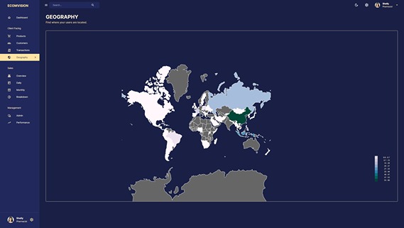 MERN Stack Admin Dashboard geography page