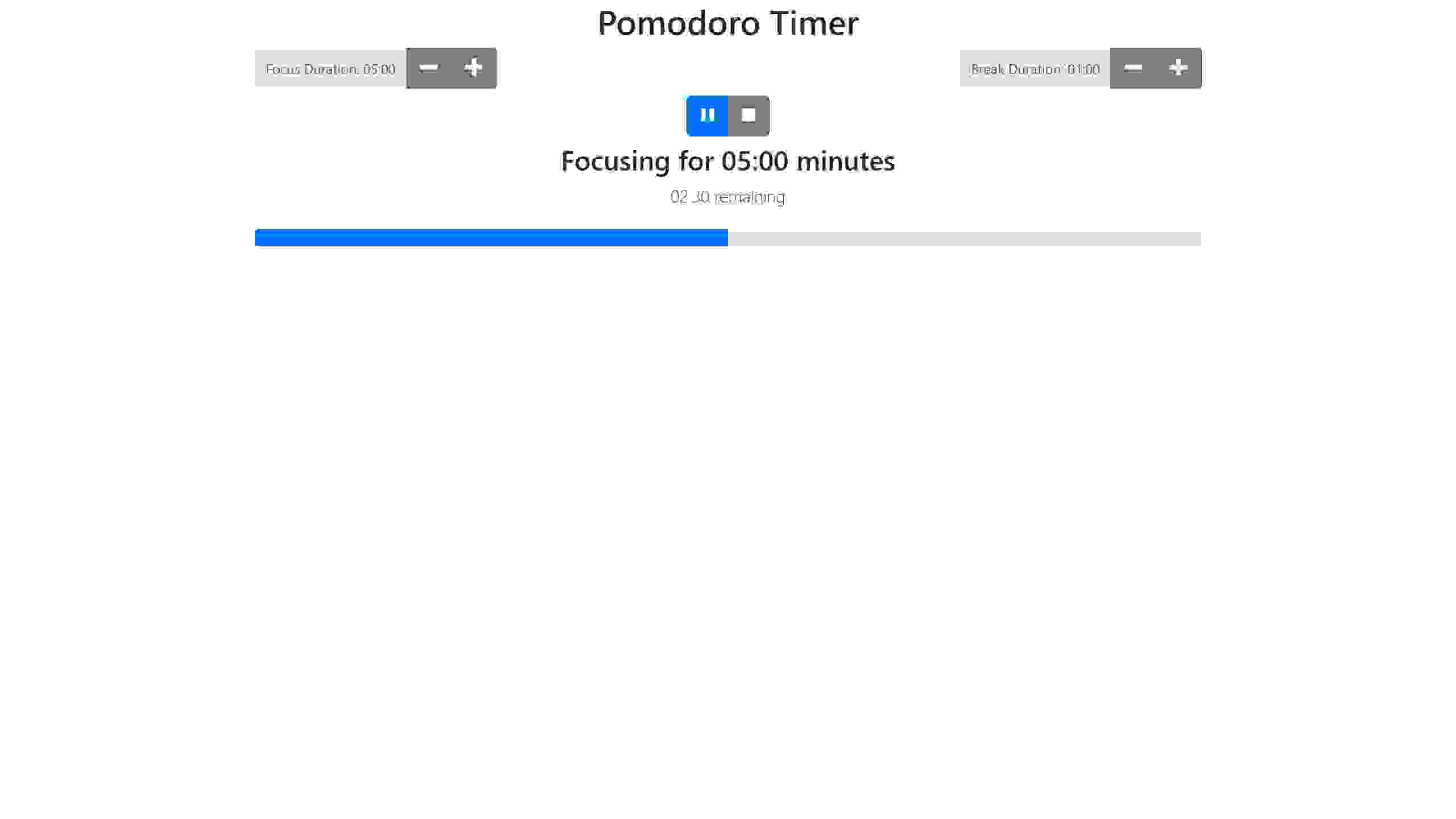 Pomodoro Timer focus timer running